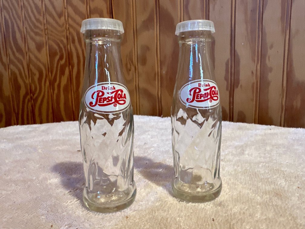 Glass Pepsi-Cola Salt & Pepper shakers