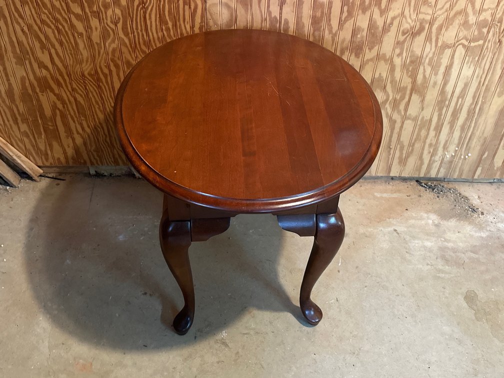 Broyhill cherry oval end table