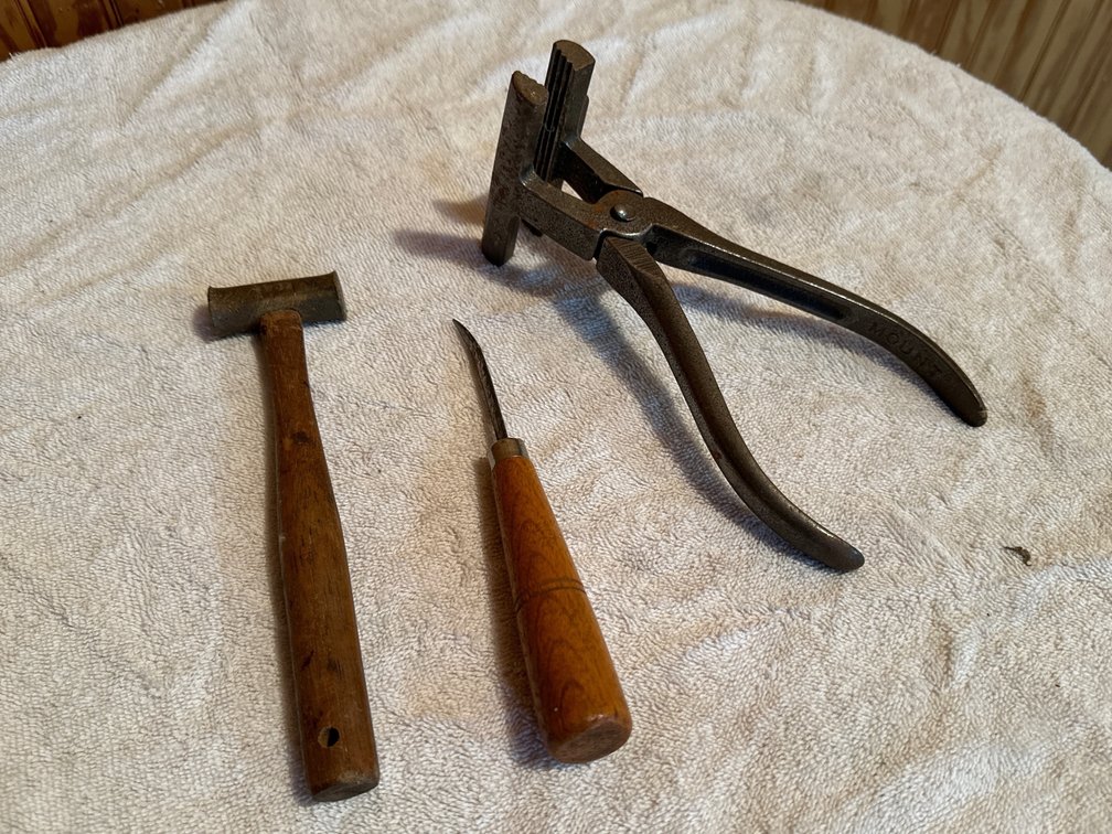 Vintage leather working tools
