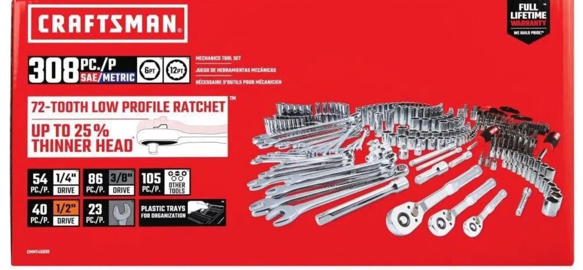 Craftsman 308 piece mechanics set