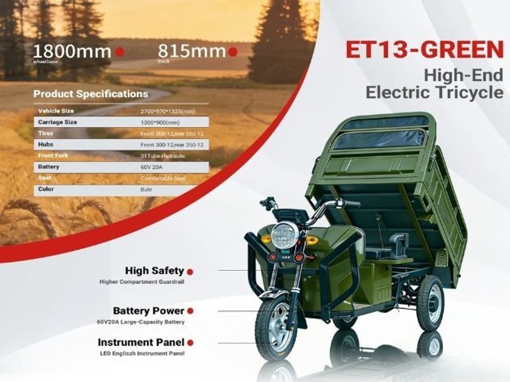 ELECTRIC TRICYCLE - ET13- ASSEMBLY REQUIRED