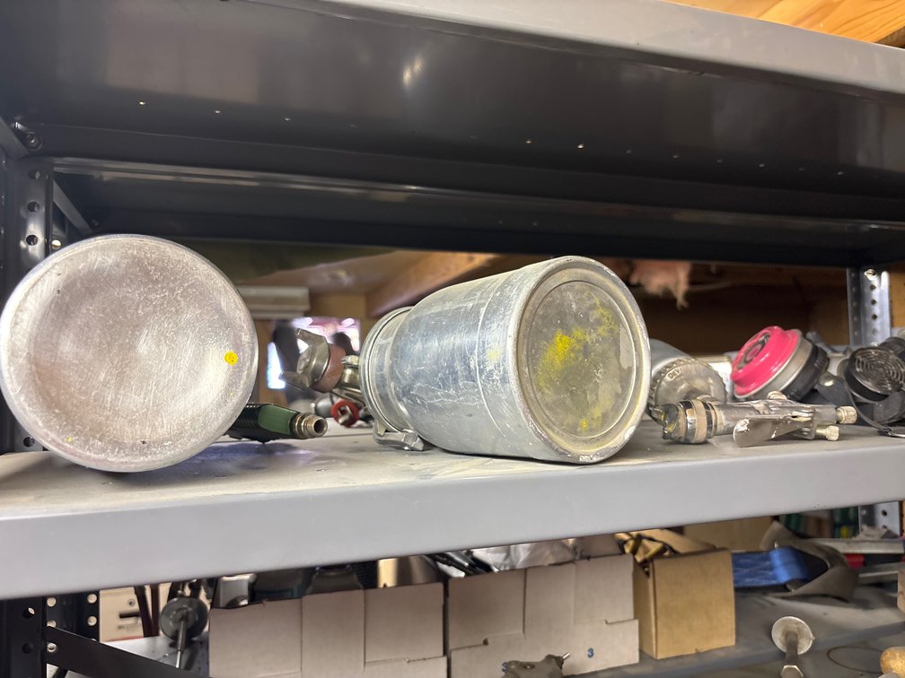(2) Shelves of Paint Guns & Rivet Pullers