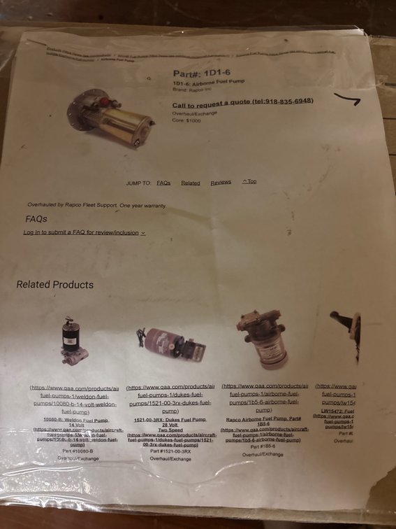 (3) Airborne 1D1-6 Fuel Pumps