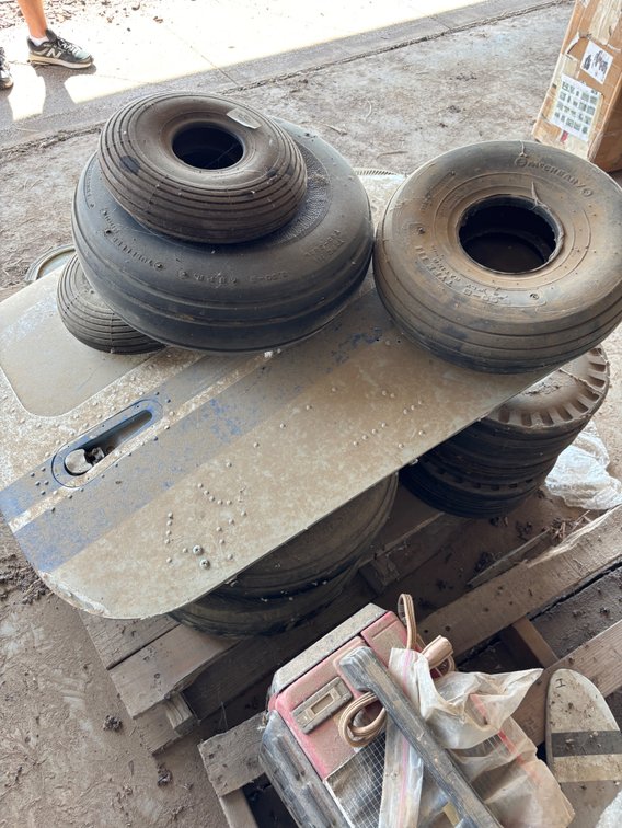 Pallet of Tires and Aircraft Parts