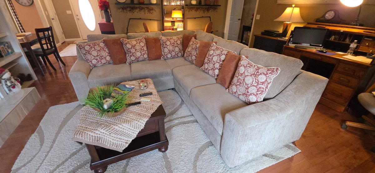 96 in x 106 in Sectional Sofa with Cushions