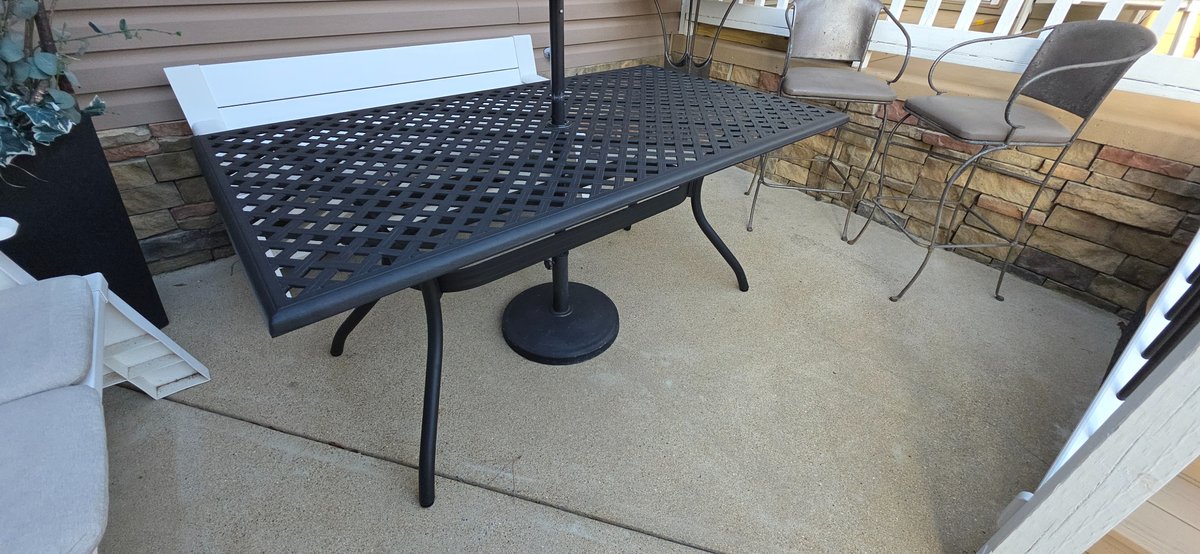 3' x 5.5' Metal Table with Umbrella