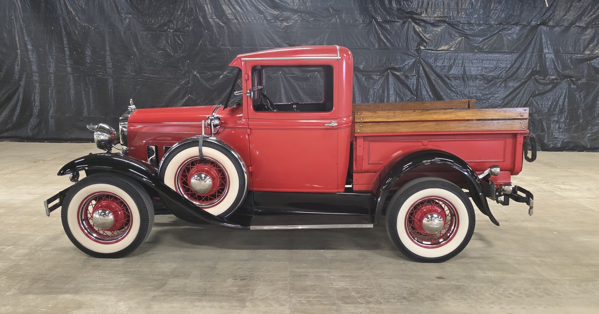 1931 Ford Model A Budd Cab pickup truck side profile, for sale at Swafford Auction Group