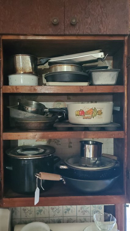 Pot and Pan on Shelves  (in cabinet)