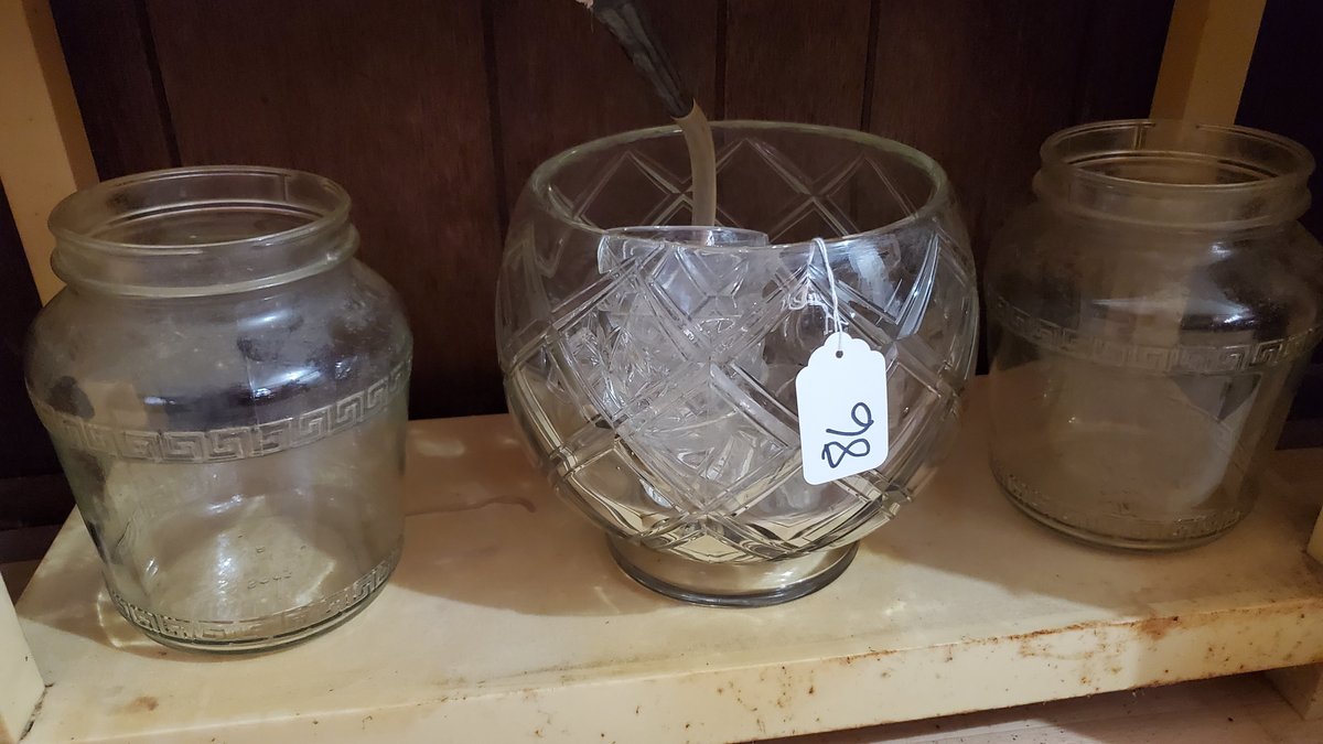 Punch Bowl and Glass Jugs