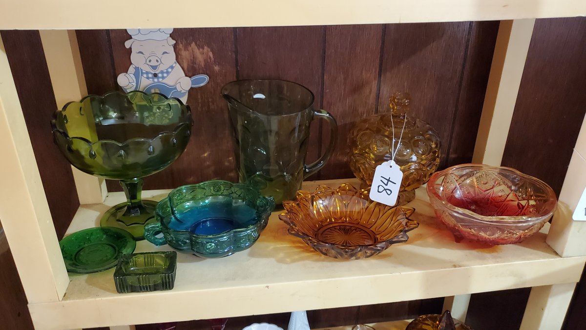 Amberina Red Bowl and Glassware
