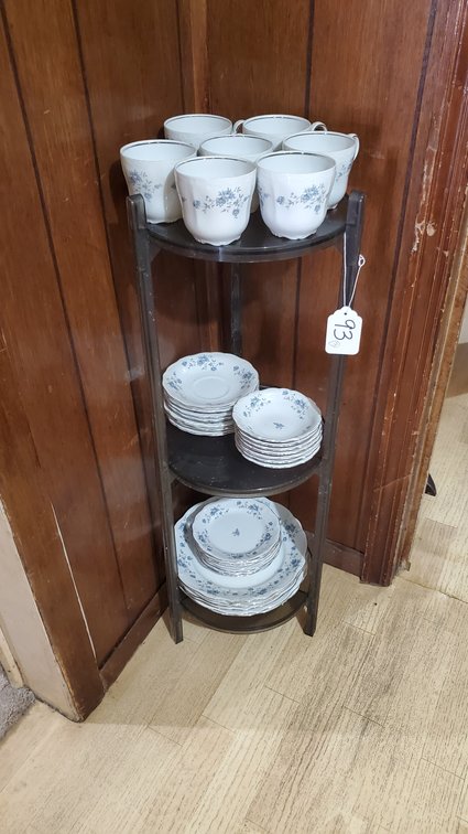Corner Shelf and China (Blue Floral)