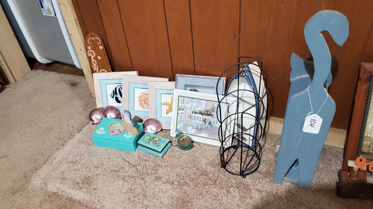 Beach Decor and Wooden Cat