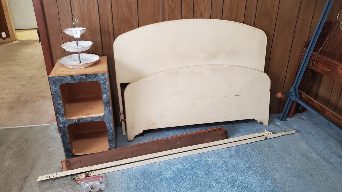 Antique Metal Bed and Speaker Box