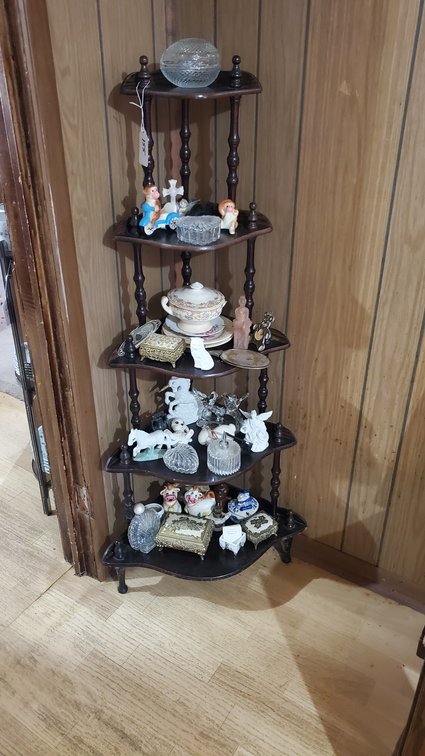 Corner Shelf and Contents