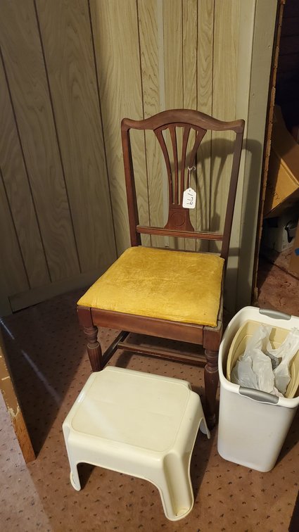 Chair and Trash Cans