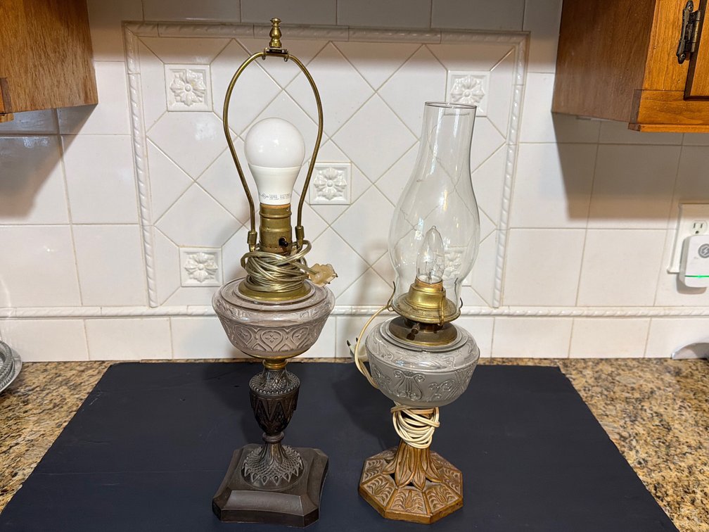 Vintage Electrified Oil Lamps (Lot of 2)