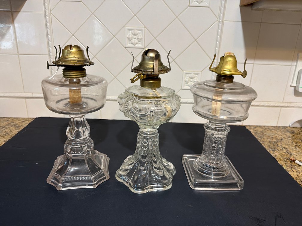 Vintage Oil Lamps Lot of 3