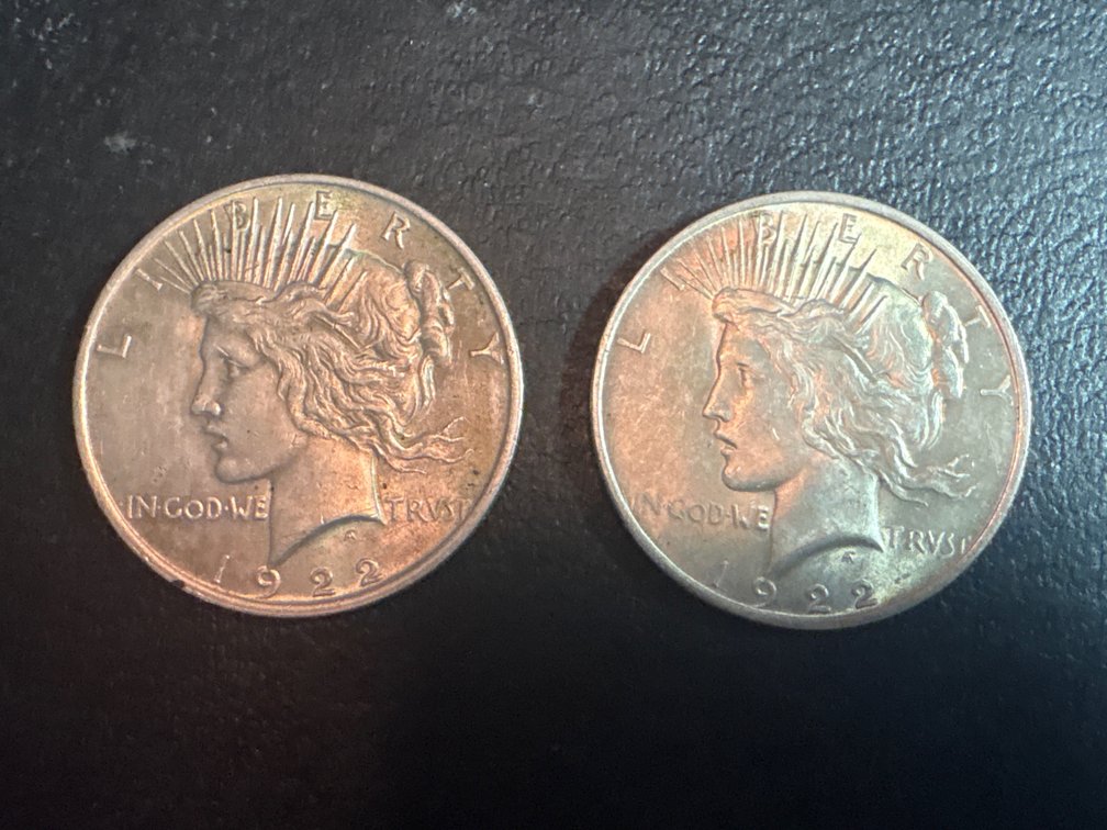 Silver Peace Dollars 1922 & 1922