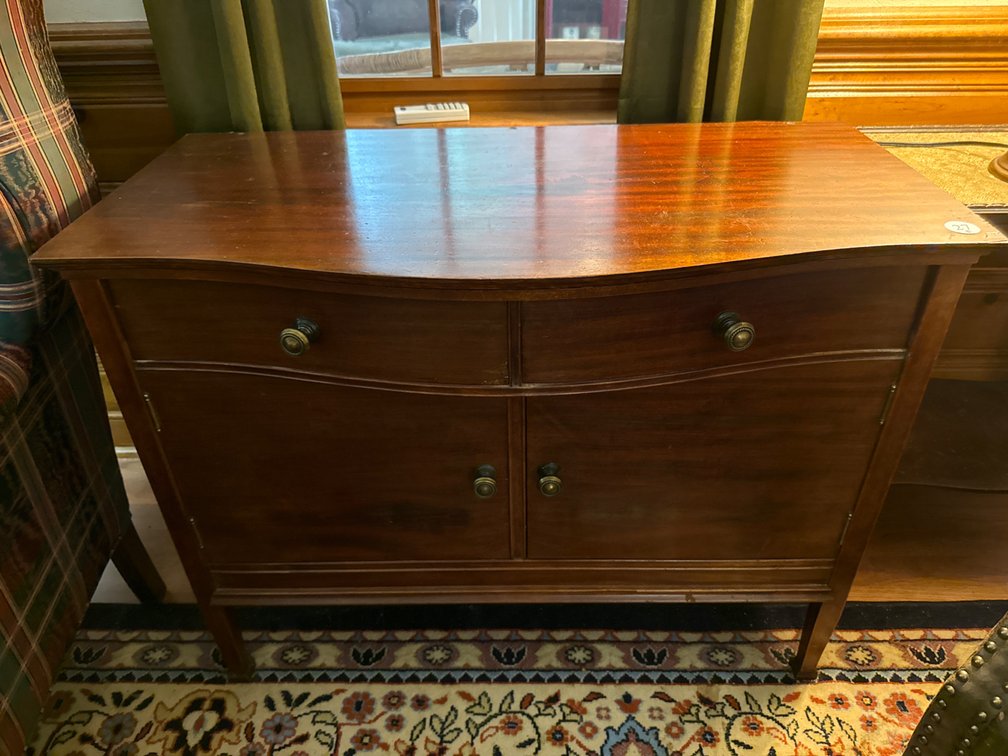 Vintage Wooden Cabinet with Bowed Front