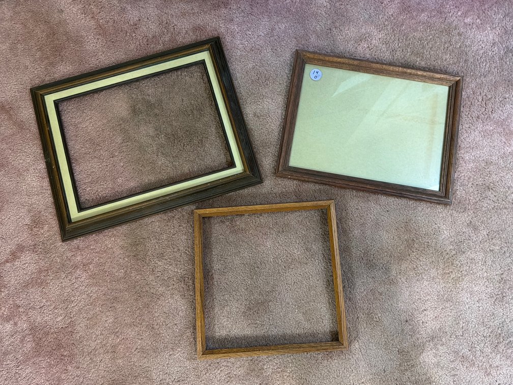 Lot of 3 Vintage Wood Picture Frames