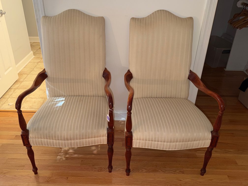 Pair of Bradford Furniture Traditional Solid Wood Armchairs