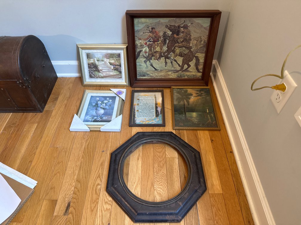 Wall Art Frames Wooden and Metal Lot