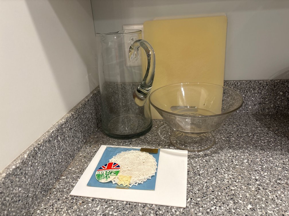 Cutting Boards and Glass Pitcher/Bowl Lot
