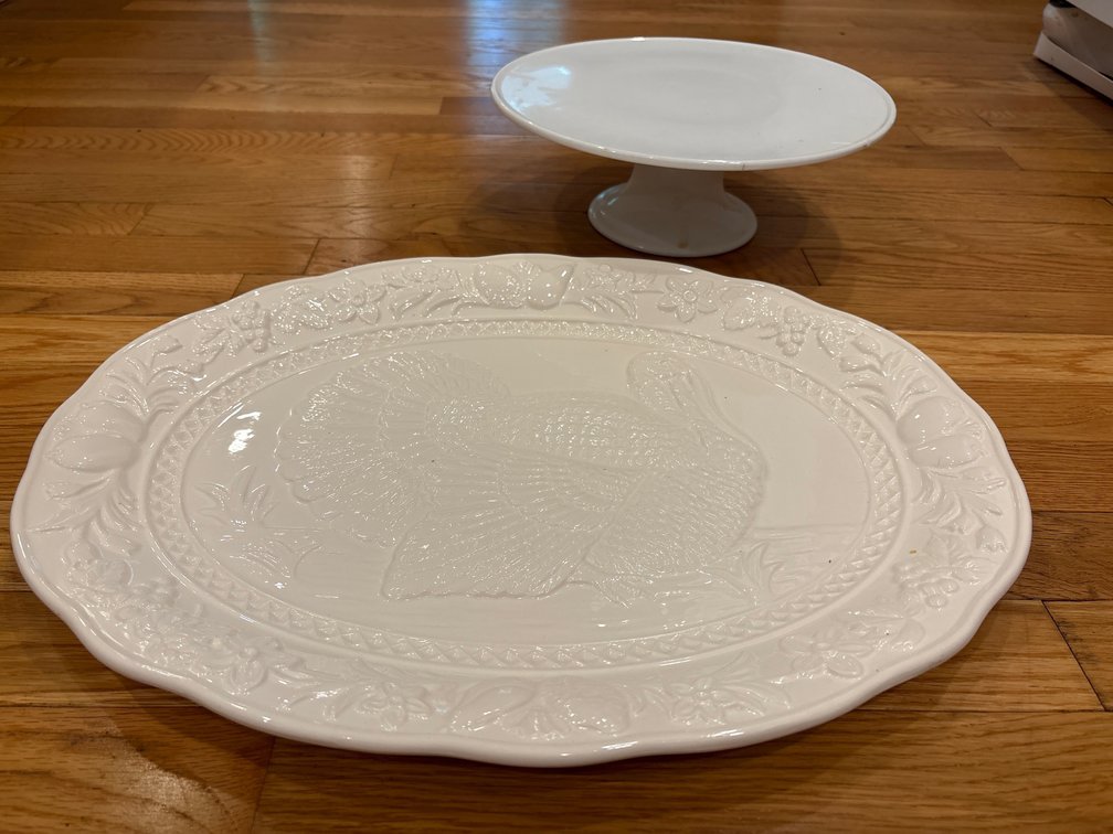 Turkey Platter and Cake Stand
