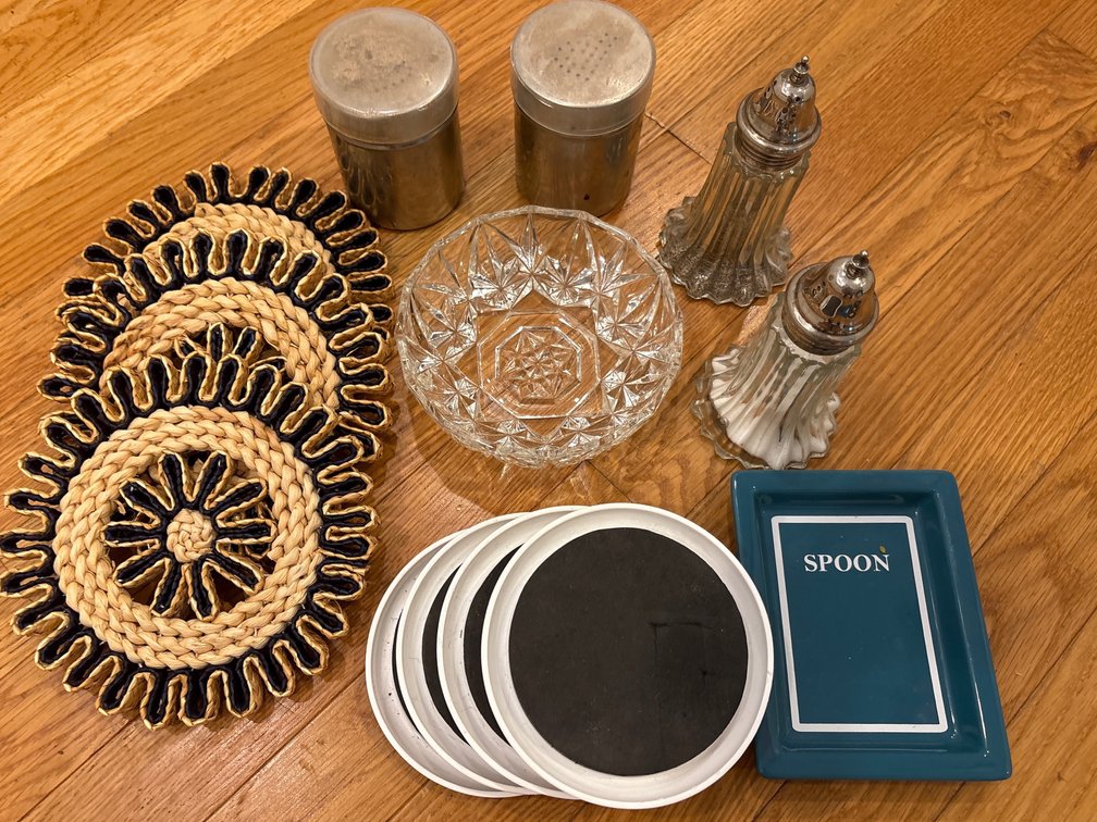 Salt/Pepper Shaker & Coaster Lot