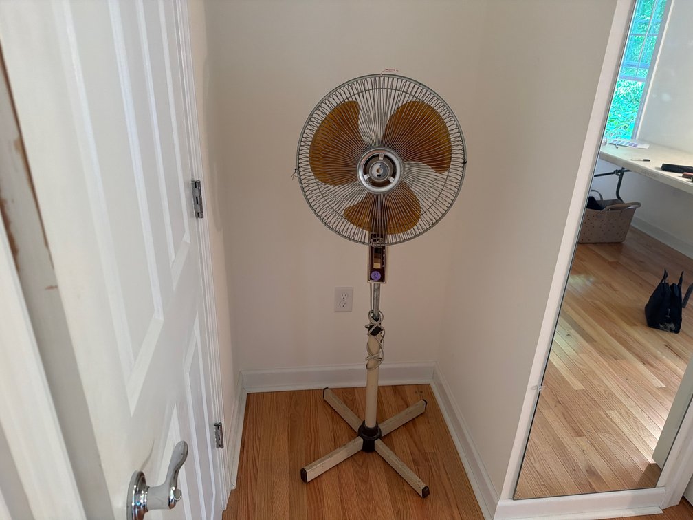 Vintage Retro Amber Blade Pedestal Fan