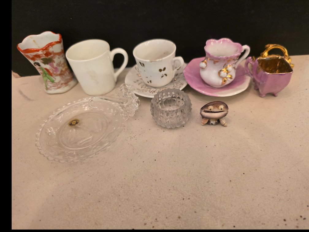 Assortment of Miniatures, Cups, Saucers,  etc