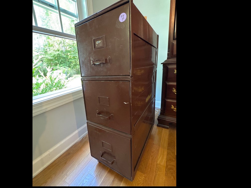 3 Drawer Metal Filing Cabinet Paper Punch Wooden Stamp