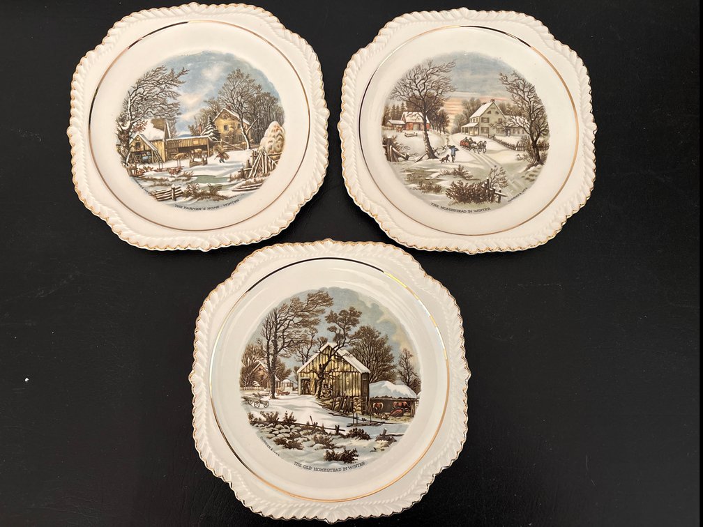Currier & Ives Plates (3)
