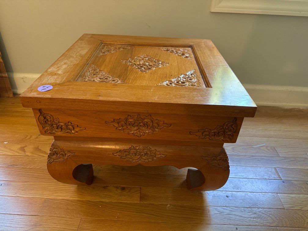 Beautiful Ornate Wooden Carved Decorative Table Heavy