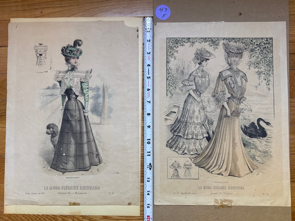 Wall Art Victorian Women 1897, 1904 and Watercolor Cards