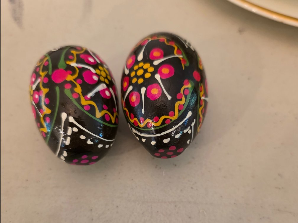 Handpainted Wooden Easter Eggs Black