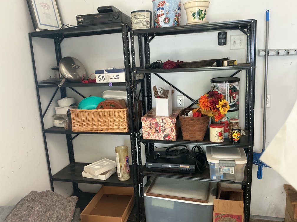 Metal Shelving and Contents