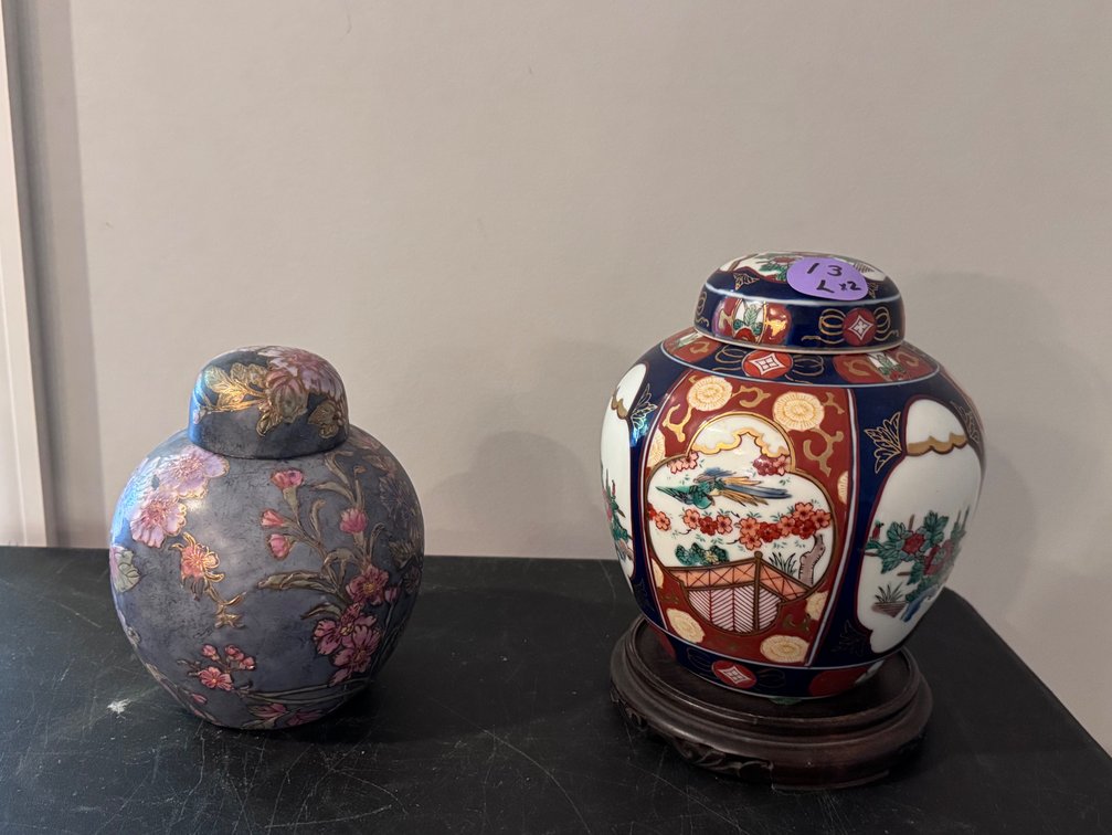 Vintage Porcelain Ginger Jars x2