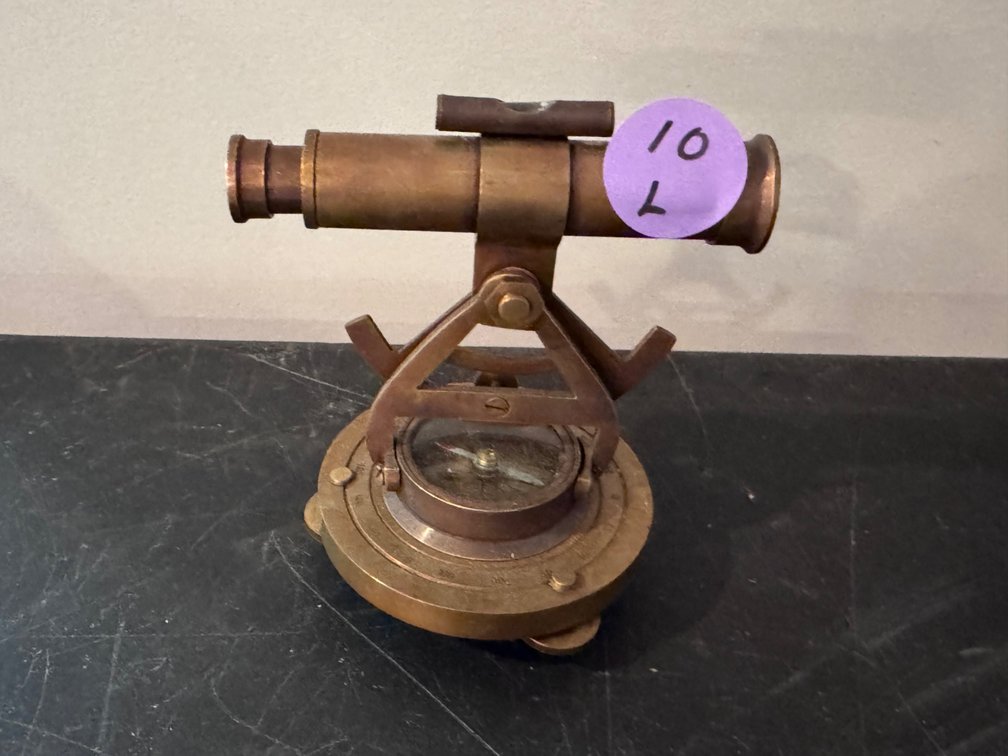 Brass Alidade Telescope Compass