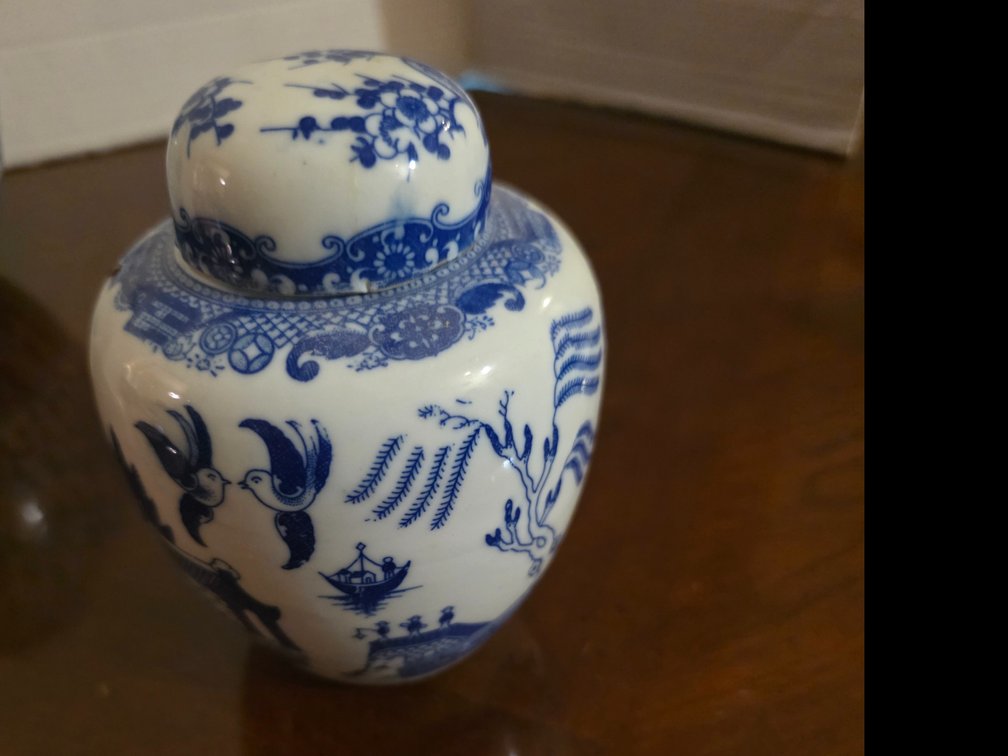 Vintage Blue and White Porcelain Ginger Jars