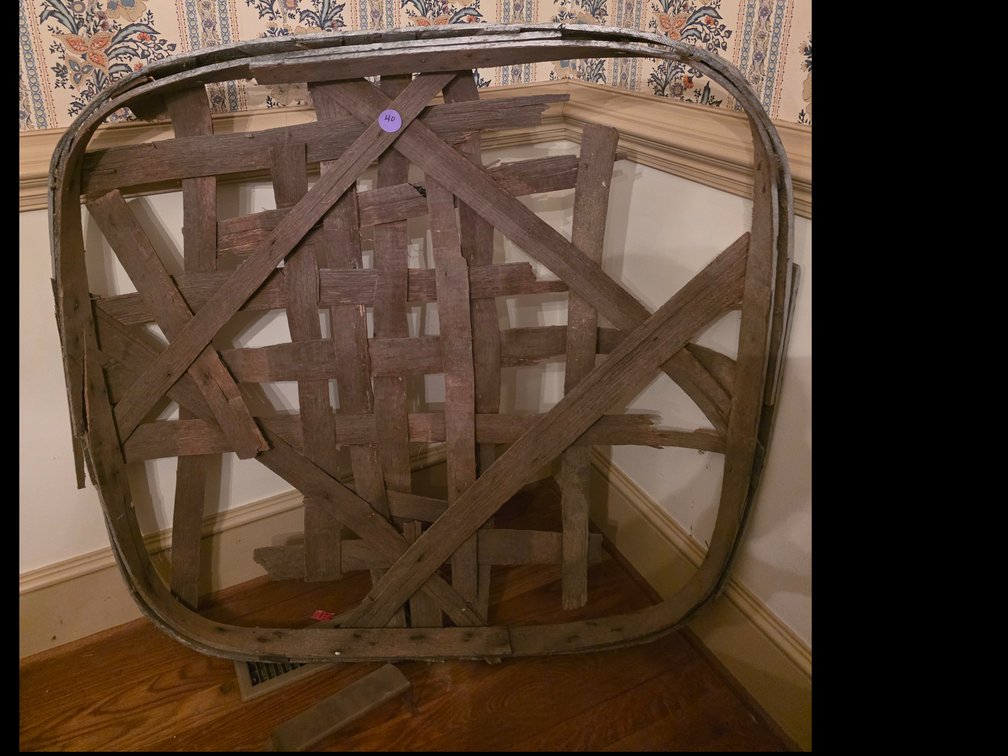 Vintage wooden tobacco basket,