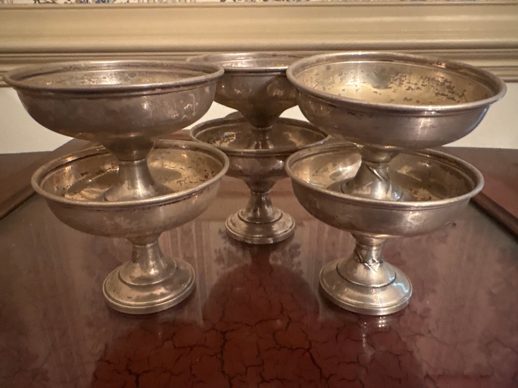 Weighted Sterling Silver Sherbet / Champagne Cups – Set of 6