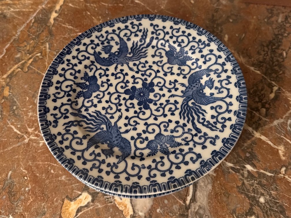Set of 4 Vintage Blue and White Transferware Plates
