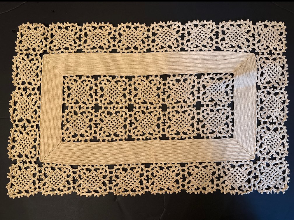 Hand-Crocheted Cream Lace Placemats (4)