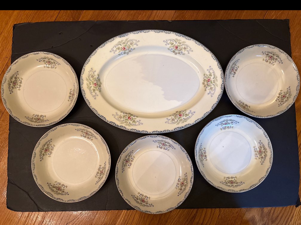 Krescent China Japan 6-Piece Fine Porcelain Serving Set - Floral