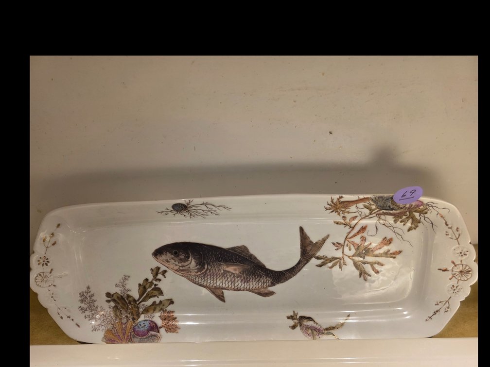 Limoges  Plater with Fish Design