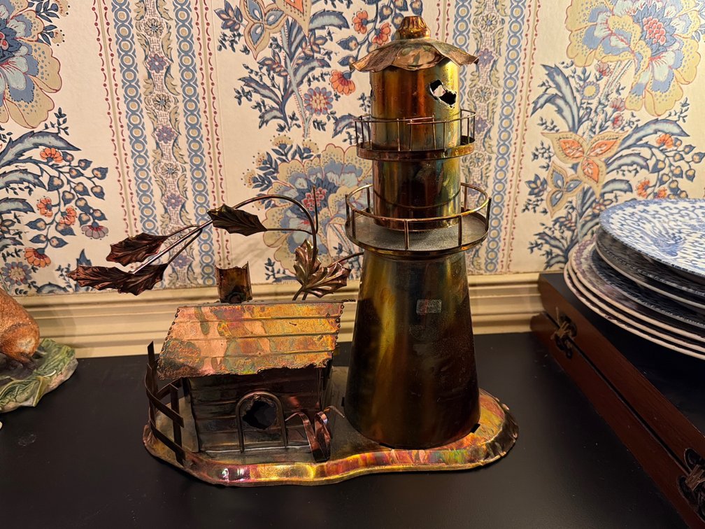Vintage Style Metal Lighthouse Music Box