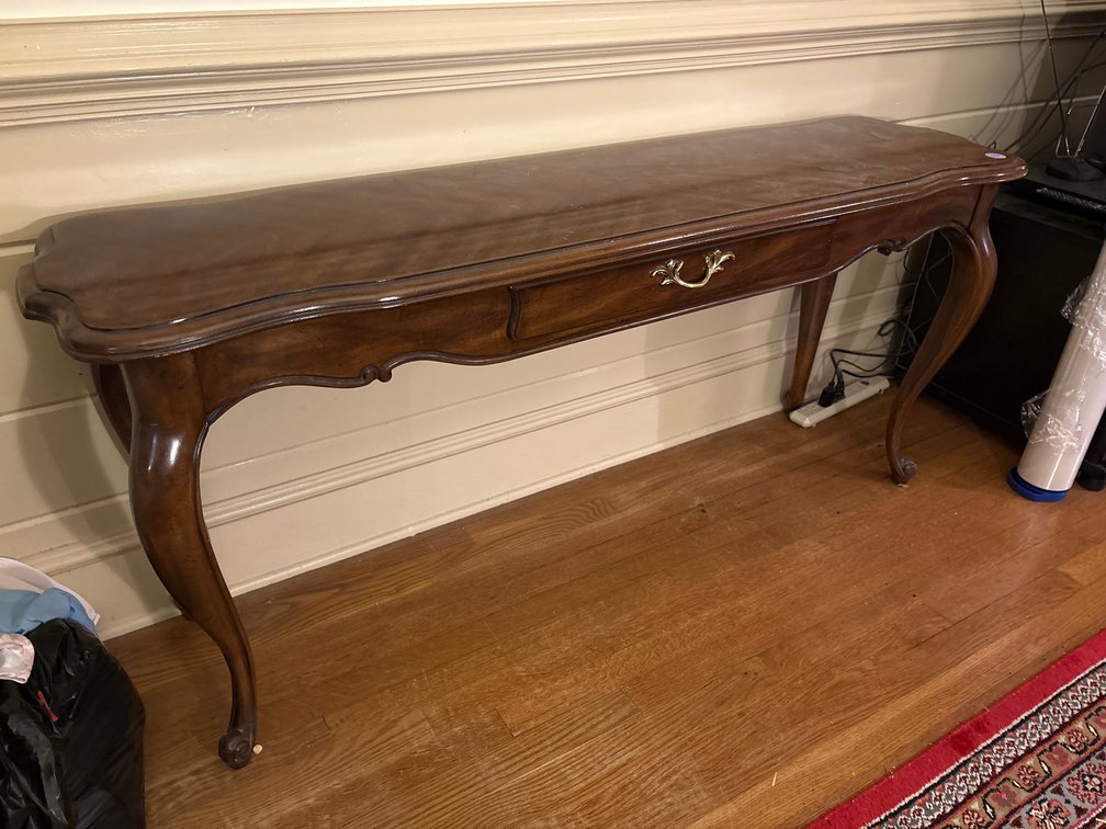 French Provincial Style Sofa Table / Console Table with Cabriole Legs
