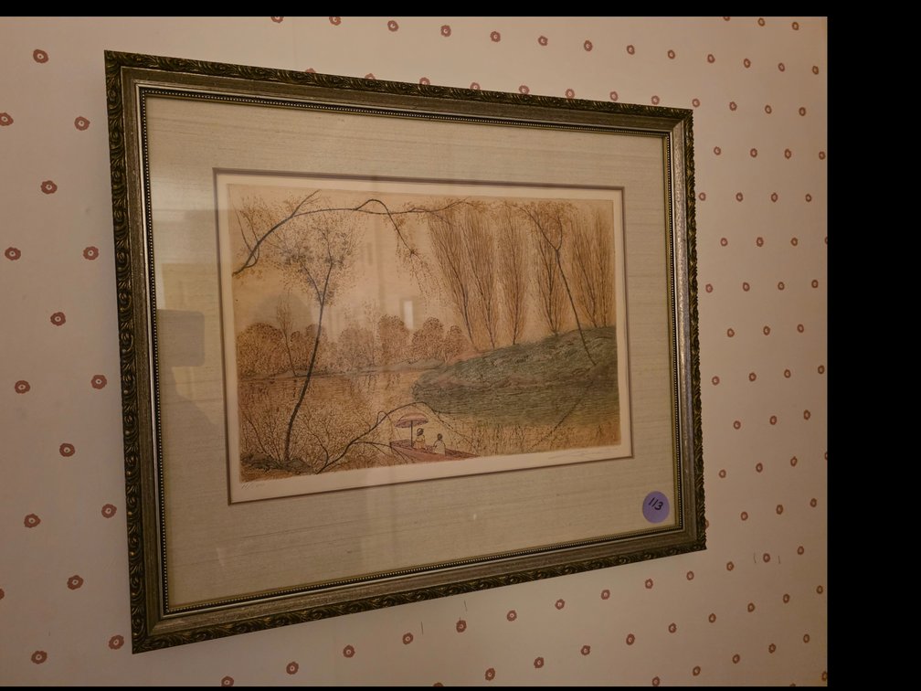 Framed and Matted  River theme  Picture