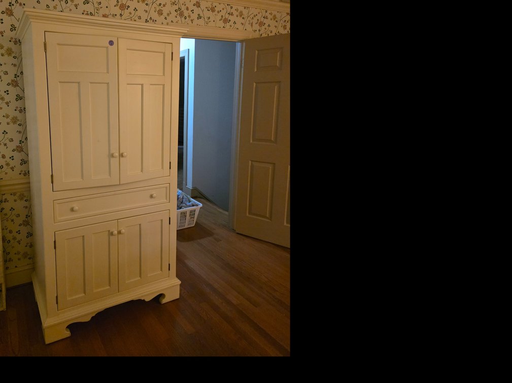 Painted  Entertainment/ Storage Cabinet  with Panel Doors
